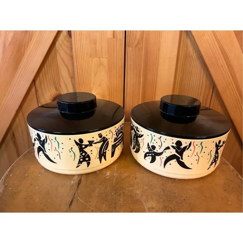 Vintage Tupperware Black Americana Memorabilia African Reggae bowls celebrate (8